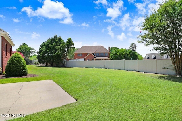 view of yard with a patio area