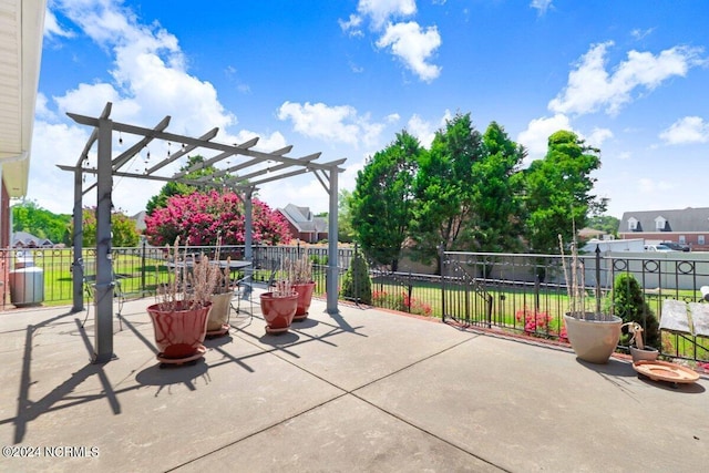 view of patio / terrace featuring a pergola