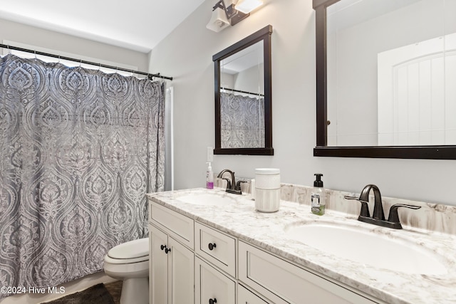 bathroom with toilet and vanity