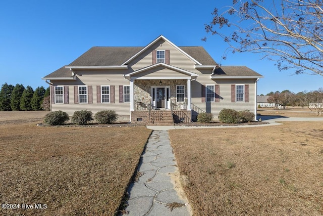 view of front of property with a front yard