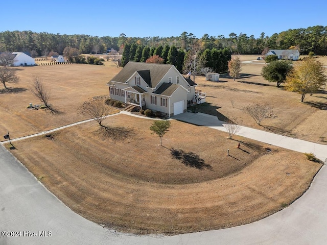 aerial view with a rural view