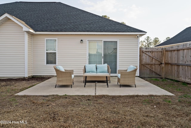 view of patio / terrace featuring an outdoor living space