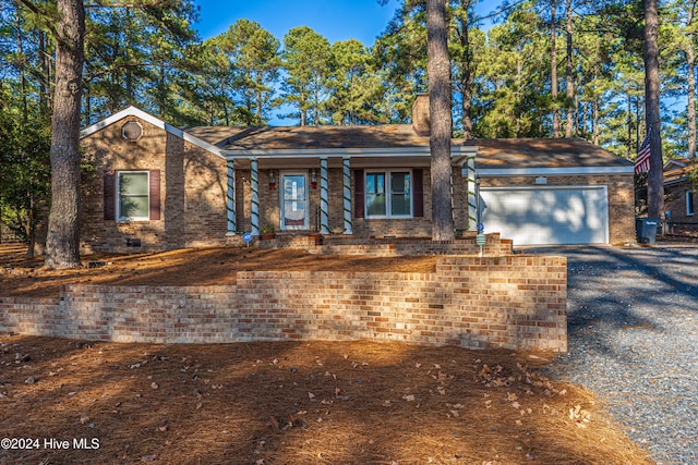 view of front of house with a garage