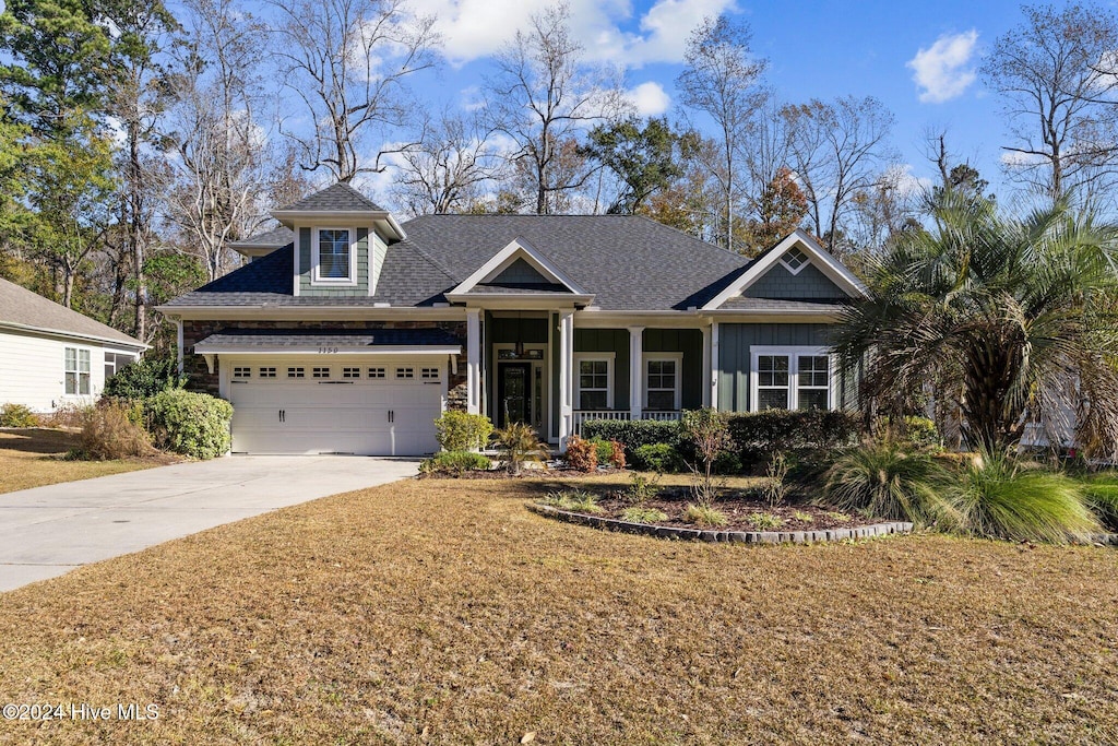 craftsman house with covered porch