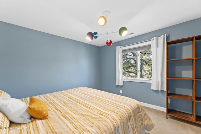 bedroom with carpet floors