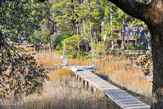 view of dock area