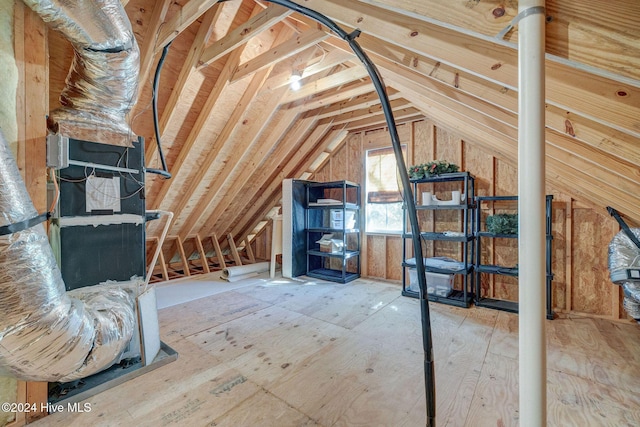 view of unfinished attic