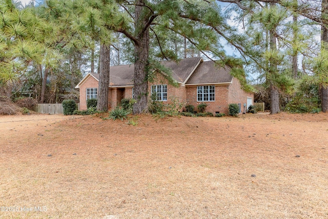 view of single story home