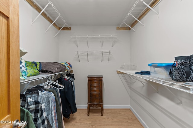 spacious closet with wood-type flooring