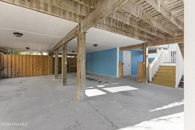 view of patio featuring a carport