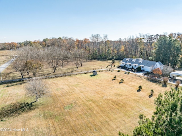 drone / aerial view with a rural view