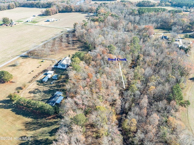 bird's eye view with a rural view