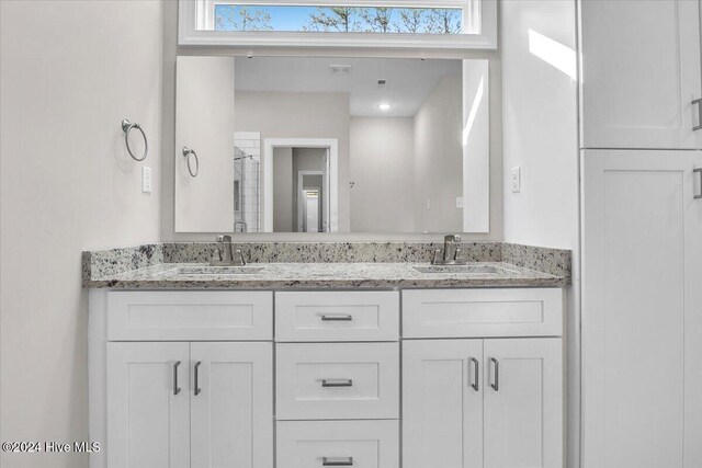 bathroom with vanity and plenty of natural light