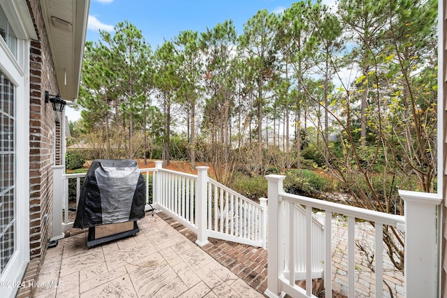 view of patio featuring area for grilling