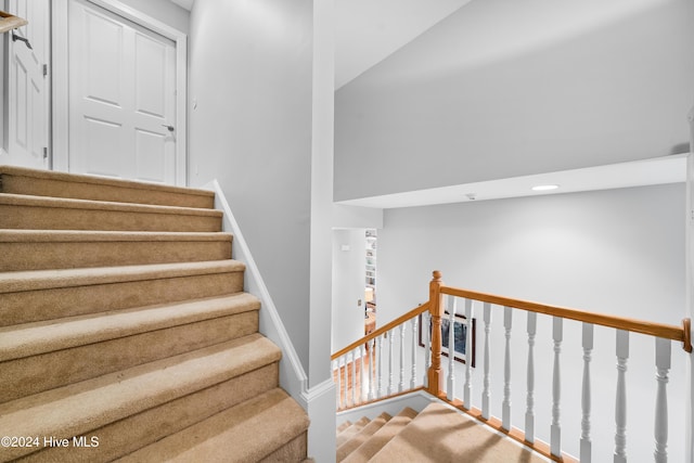 stairway with carpet