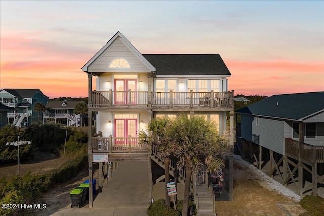 view of front facade featuring french doors