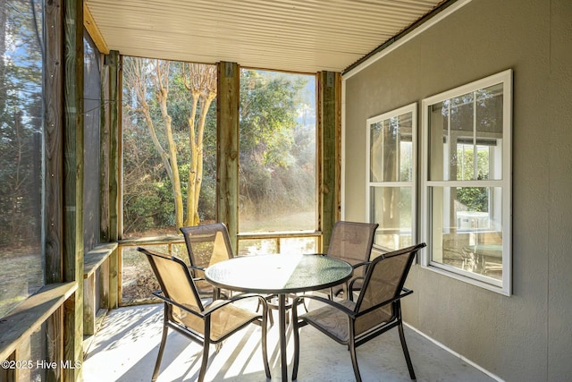 sunroom with plenty of natural light