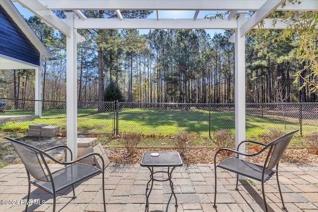 exterior space featuring a pergola