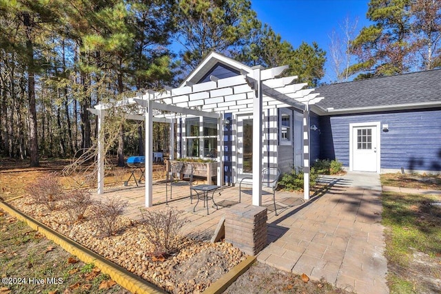 view of patio / terrace with a pergola