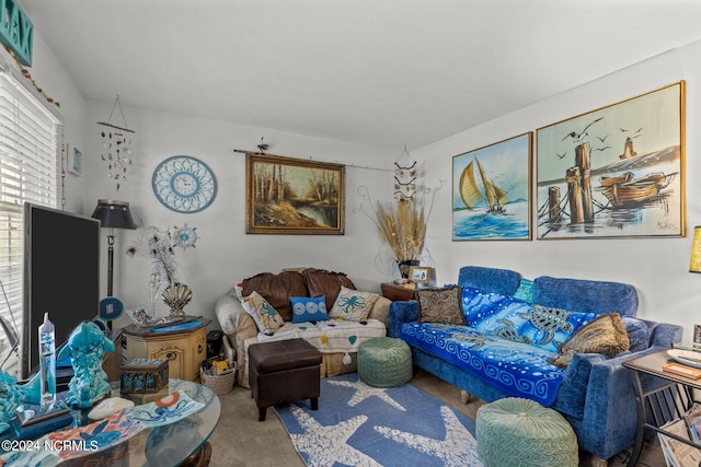 151 Hoop Pole Creek Dr Unit E & W, Atlantic Beach, NC 28512 - living room with carpet