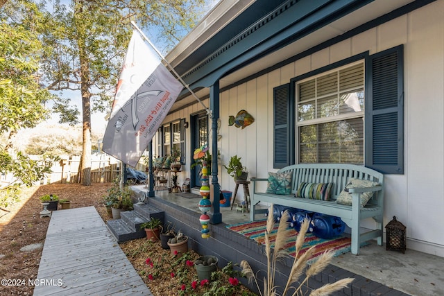 wooden deck with a porch