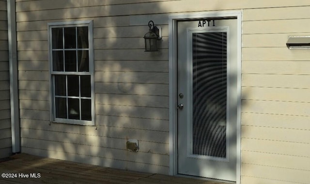 view of doorway to property