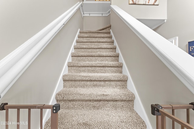 stairs with carpet floors