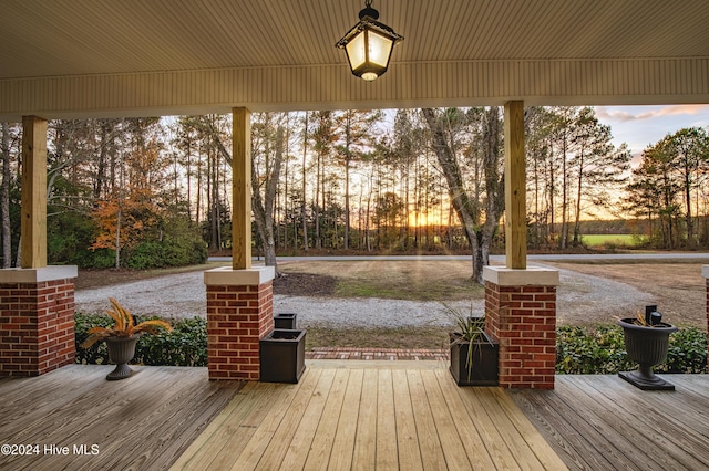 view of deck at dusk