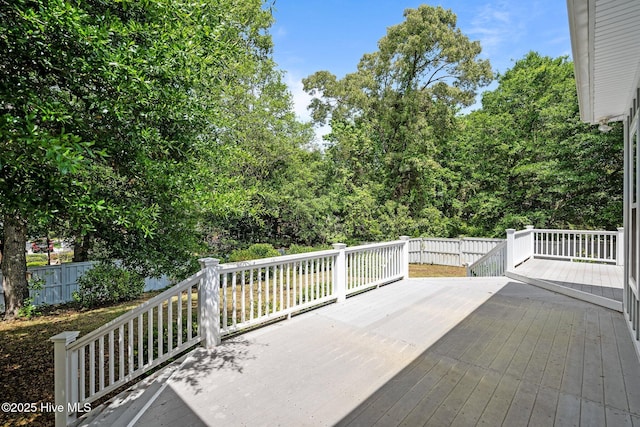 deck featuring fence