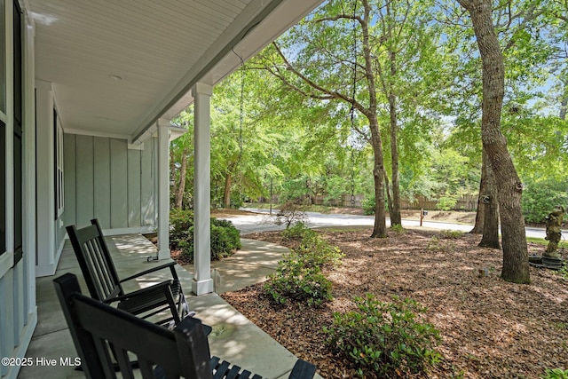 view of patio with a porch