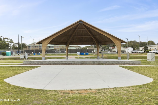 view of property's community featuring a gazebo and a yard