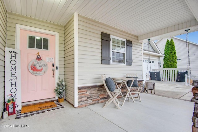 exterior space with covered porch