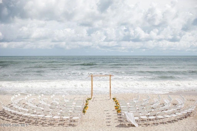 water view featuring a beach view