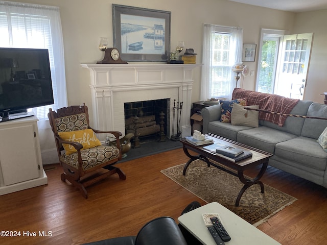 living room featuring hardwood / wood-style floors