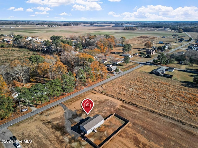 aerial view featuring a rural view