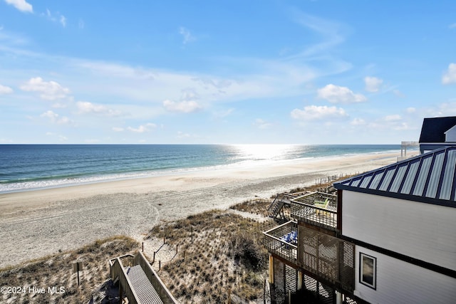 view of water feature featuring a view of the beach