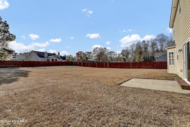 view of yard with a patio area