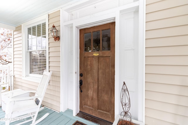 view of doorway to property