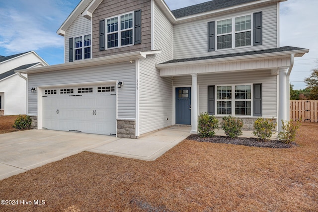 view of front of house featuring a garage