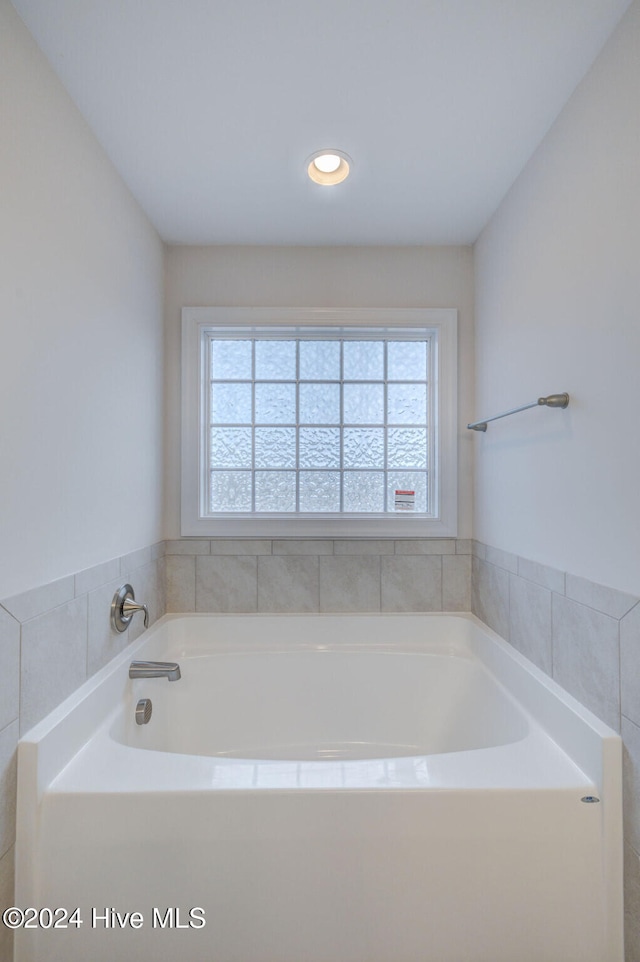 bathroom featuring a washtub and a healthy amount of sunlight