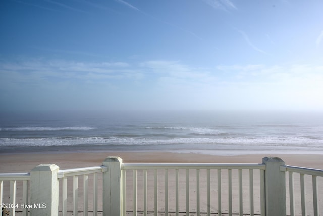 property view of water with a beach view