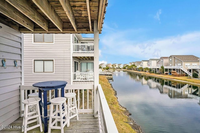 balcony with a water view