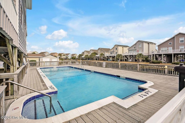 view of pool featuring a deck