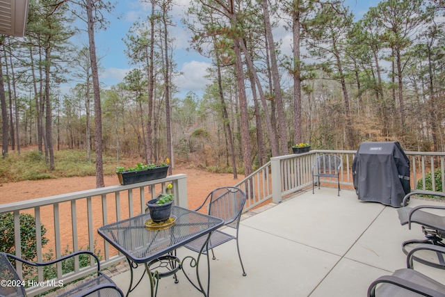 view of patio featuring grilling area