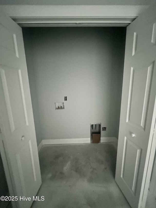 laundry room featuring hookup for a washing machine, baseboards, and laundry area