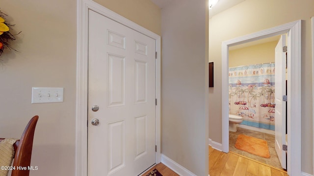 interior space with light wood-type flooring