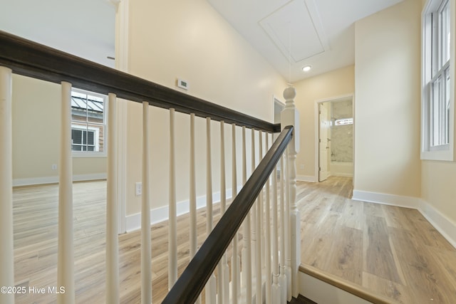 hall featuring light hardwood / wood-style flooring