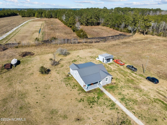 drone / aerial view with a rural view