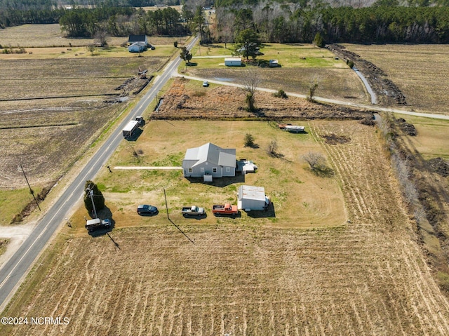 aerial view featuring a rural view