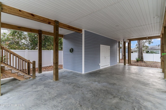 view of patio featuring a carport